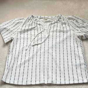 Madewell -Striped White and Black Women's Top